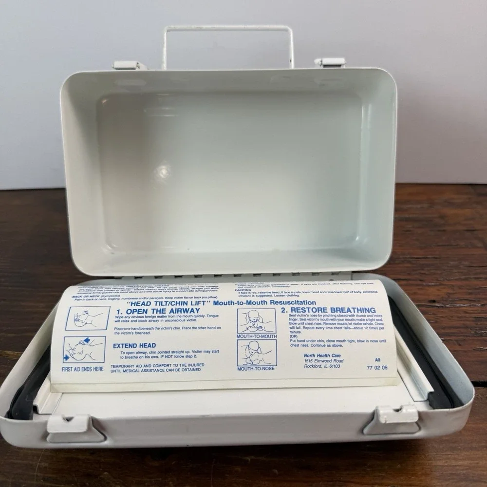 Vintage Contel Continental Telephone First Aid Kit Metal‎ Box American